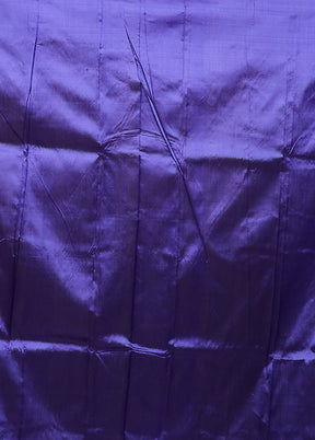 Blue Handloom Katan Pure Silk Saree With Blouse Piece