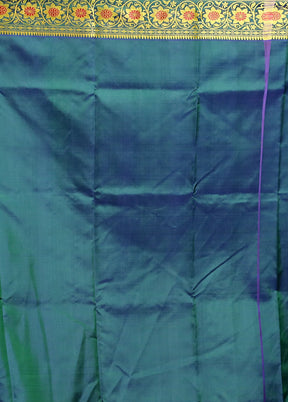 Green Handloom Baluchari Pure Silk Saree With Blouse Piece