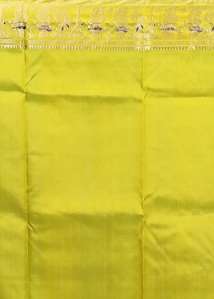 Green Handloom Baluchari Pure Silk Saree With Blouse Piece