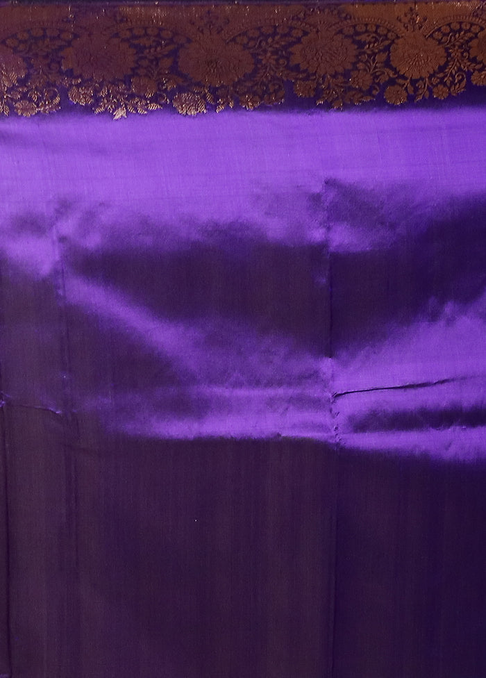 Blue Handloom Katan Pure Silk Saree With Blouse Piece