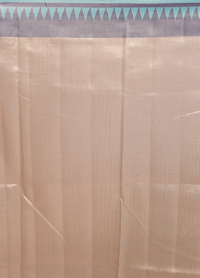 Cream Kora Silk Saree With Blouse Piece