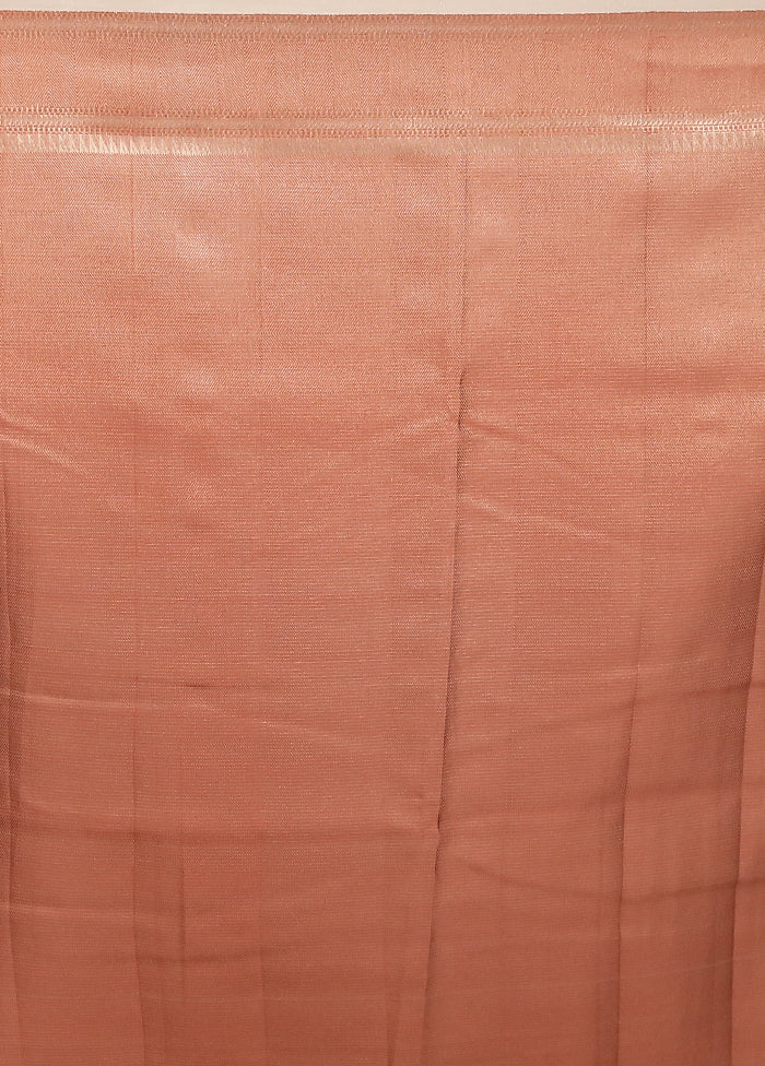 Cream Kora Silk Saree With Blouse Piece