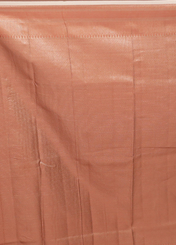 Cream Kora Silk Saree With Blouse Piece