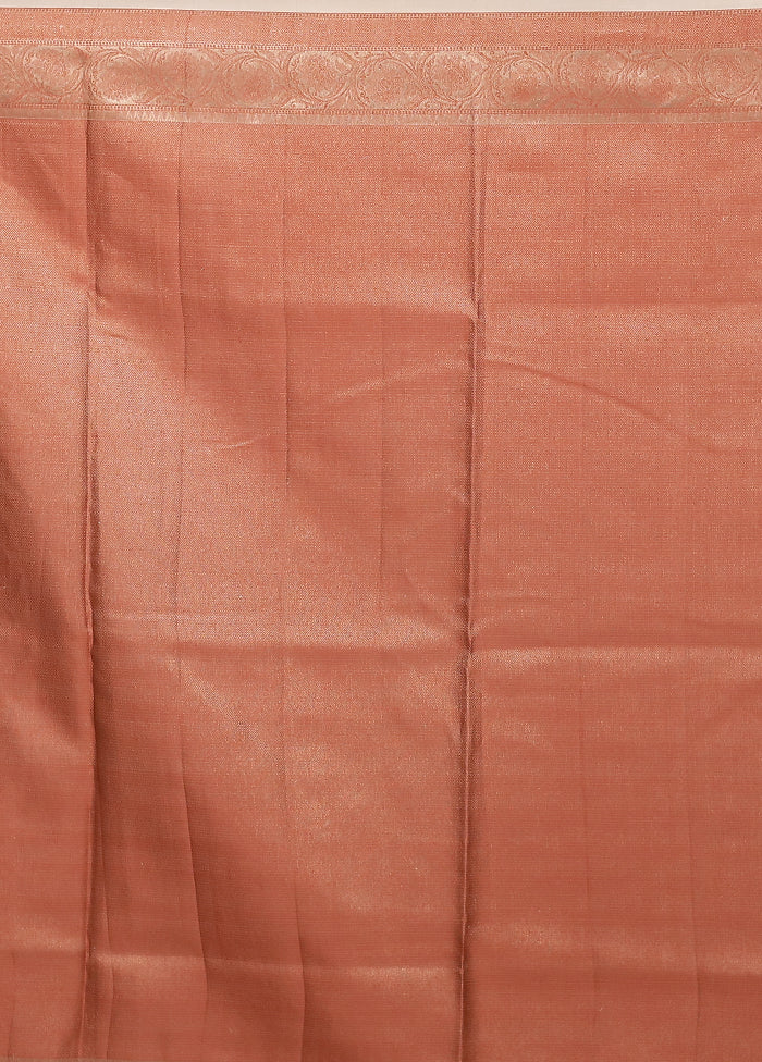 Cream Kora Silk Saree With Blouse Piece