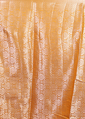 Yellow Kora Silk Saree With Blouse Piece