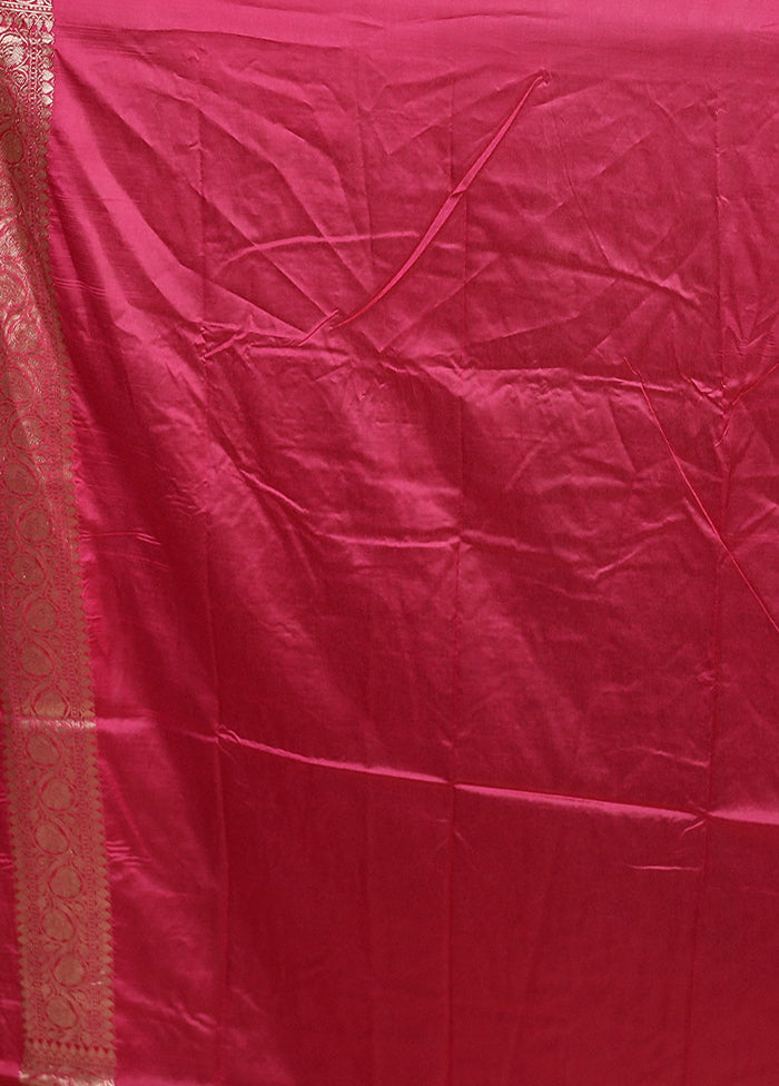 Pink Katan Silk Saree With Blouse Piece