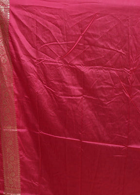 Pink Katan Silk Saree With Blouse Piece