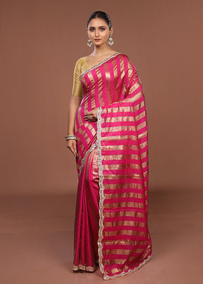 Pink Organza Saree With Blouse Piece