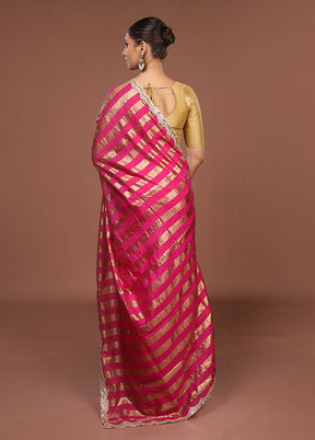 Pink Organza Saree With Blouse Piece