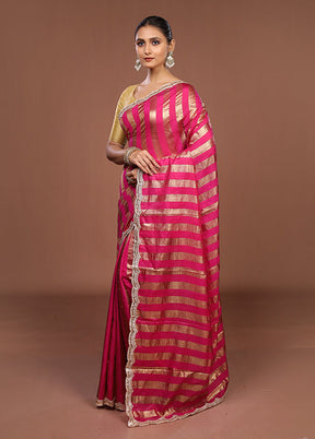 Pink Organza Saree With Blouse Piece