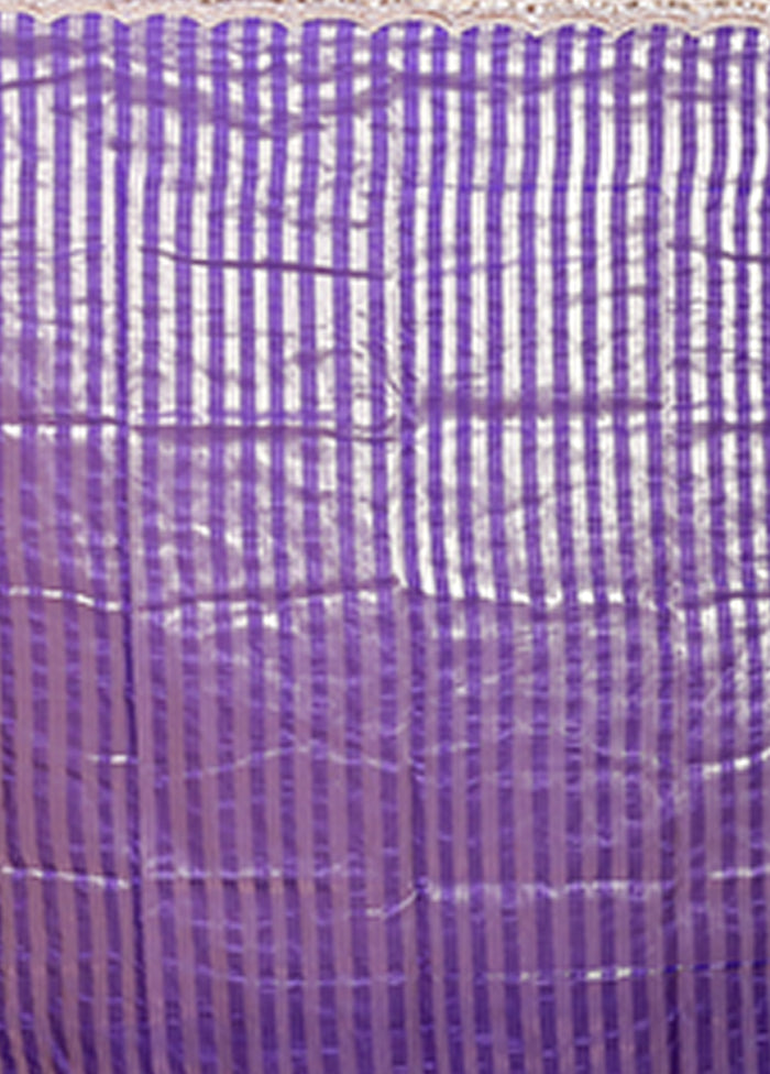 Blue Organza Saree With Blouse Piece