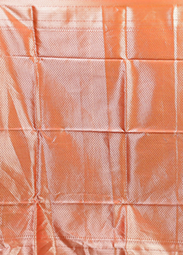 Orange Dupion Silk Saree With Blouse Piece