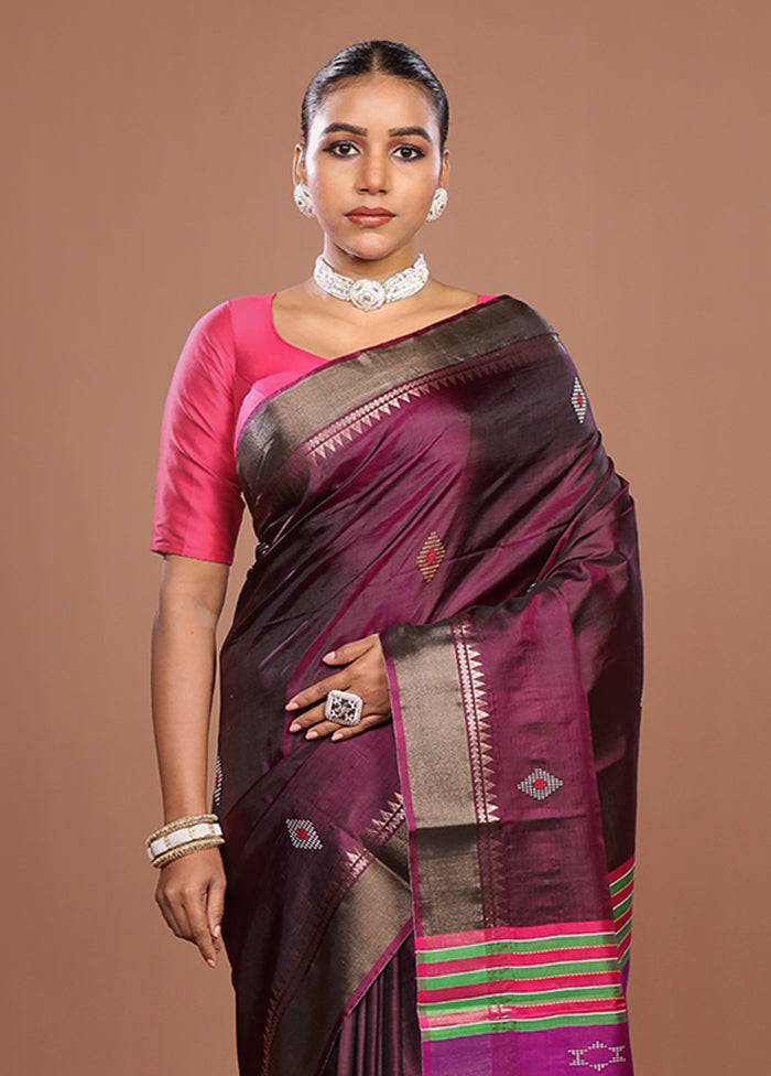 Multicolor Handloom Kanjivaram Pure Silk Saree With Blouse Piece