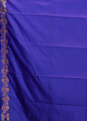 Blue Banarasi Silk Saree With Blouse Piece