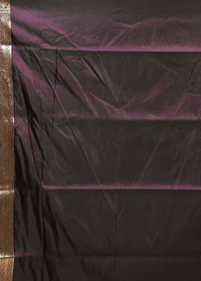 Purple Banarasi Silk Saree With Blouse Piece