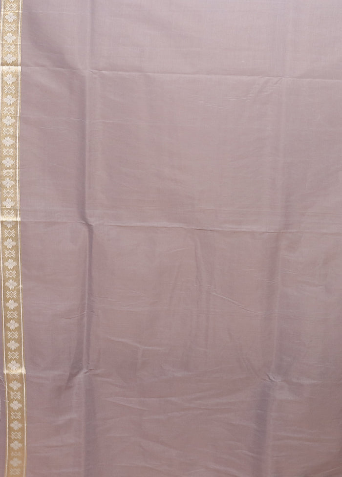 Grey Kora Silk Saree With Blouse Piece