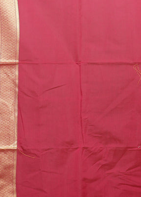 Pink Kora Silk Saree With Blouse Piece