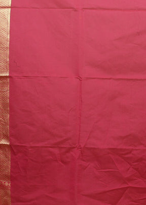Pink Kora Silk Saree With Blouse Piece