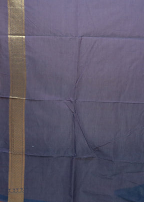 Blue Kora Silk Saree With Blouse Piece