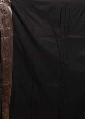 Black Katan Silk Saree With Blouse Piece
