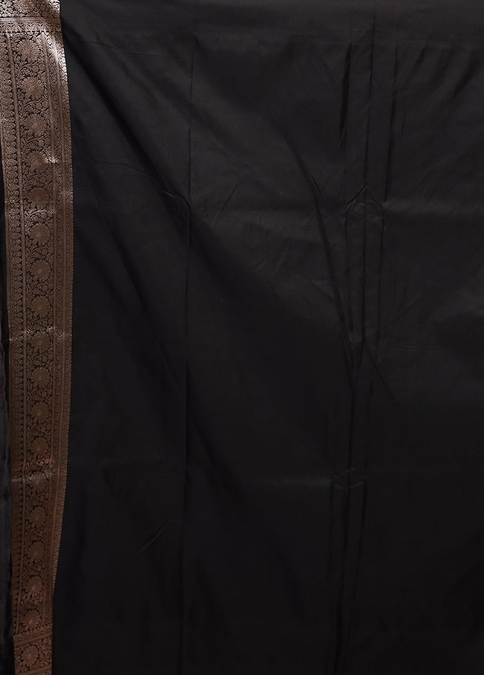 Black Katan Silk Saree With Blouse Piece