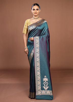 Green Katan Silk Saree With Blouse Piece