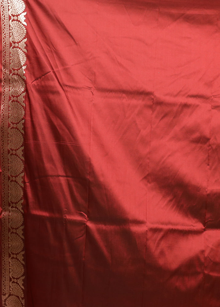Maroon Katan Silk Saree With Blouse Piece