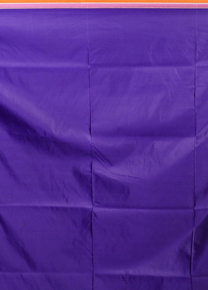 Blue Katan Silk Saree With Blouse Piece