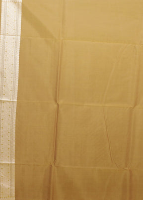 Yellow Kora Silk Saree With Blouse Piece