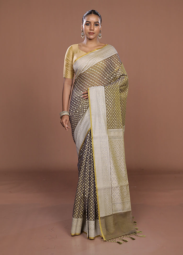 Cream Kora Silk Saree With Blouse Piece