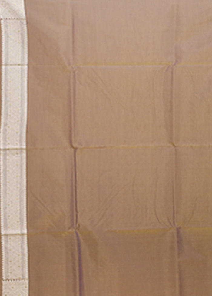 Cream Kora Silk Saree With Blouse Piece