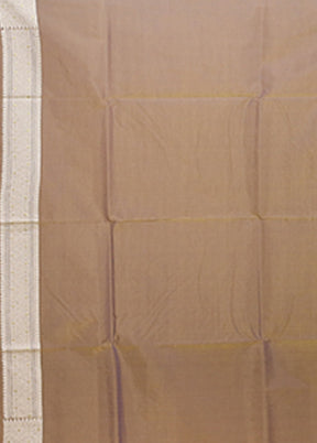 Cream Kora Silk Saree With Blouse Piece