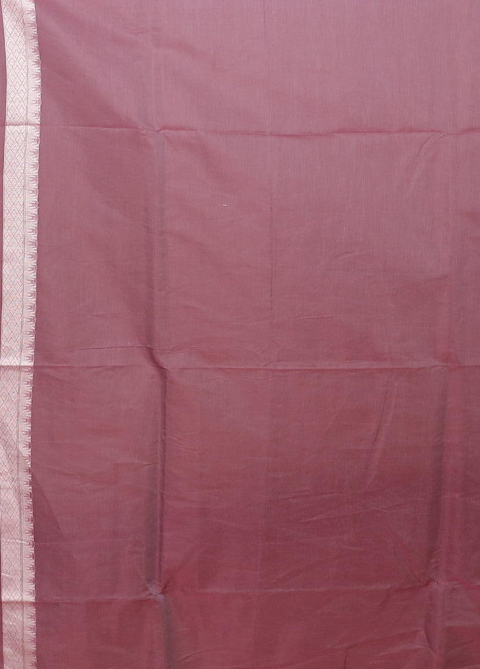 Purple Kora Silk Saree With Blouse Piece