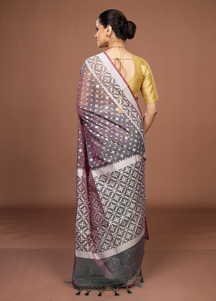 Green Kora Silk Saree With Blouse Piece