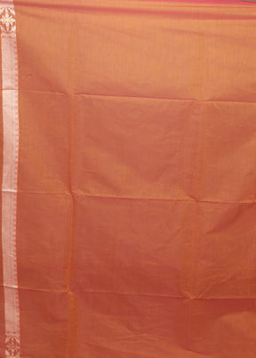 Orange Kora Silk Saree With Blouse Piece
