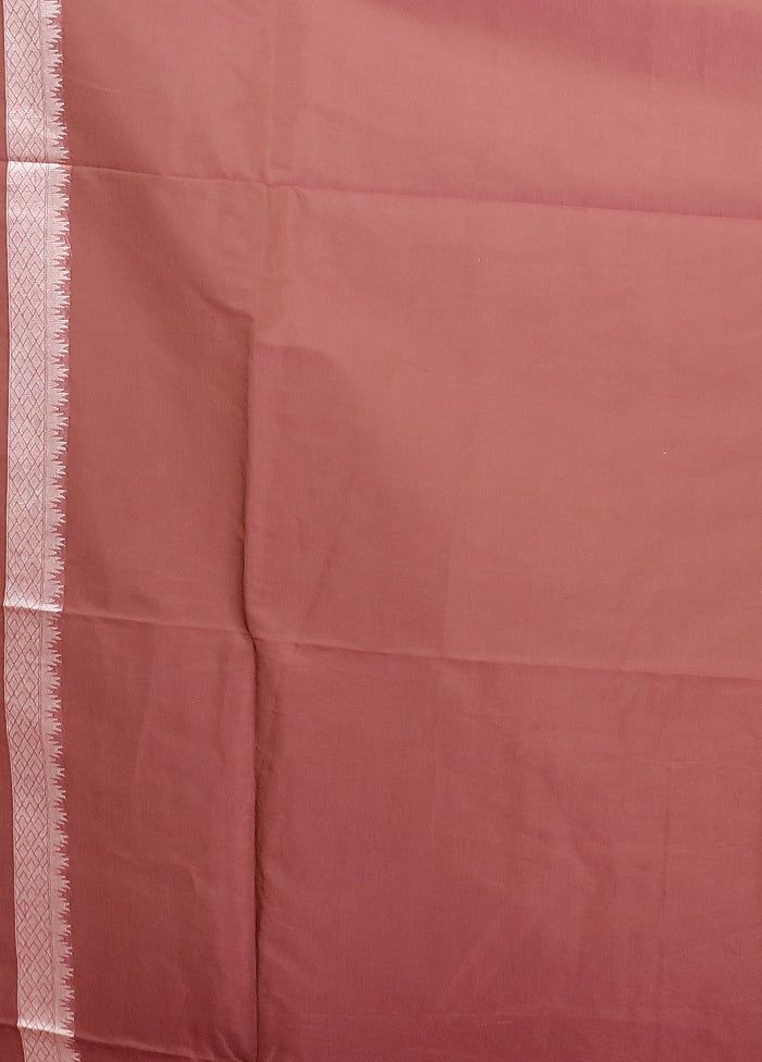 Pink Kora Silk Saree With Blouse Piece