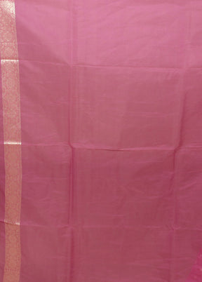 Pink Kora Silk Saree With Blouse Piece
