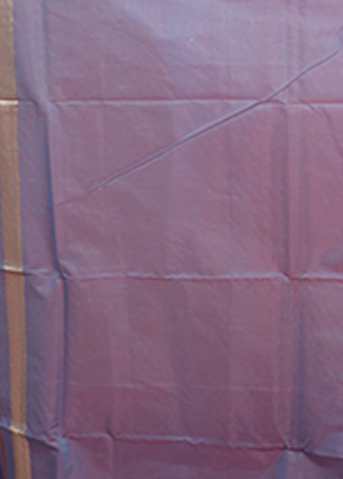 Blue Kora Silk Saree With Blouse Piece