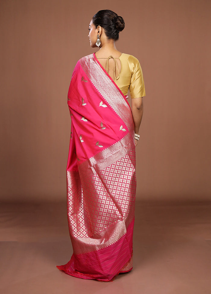 Pink Katan Silk Saree With Blouse Piece