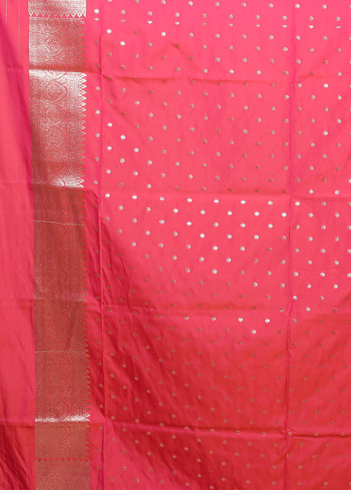 Pink Katan Silk Saree With Blouse Piece