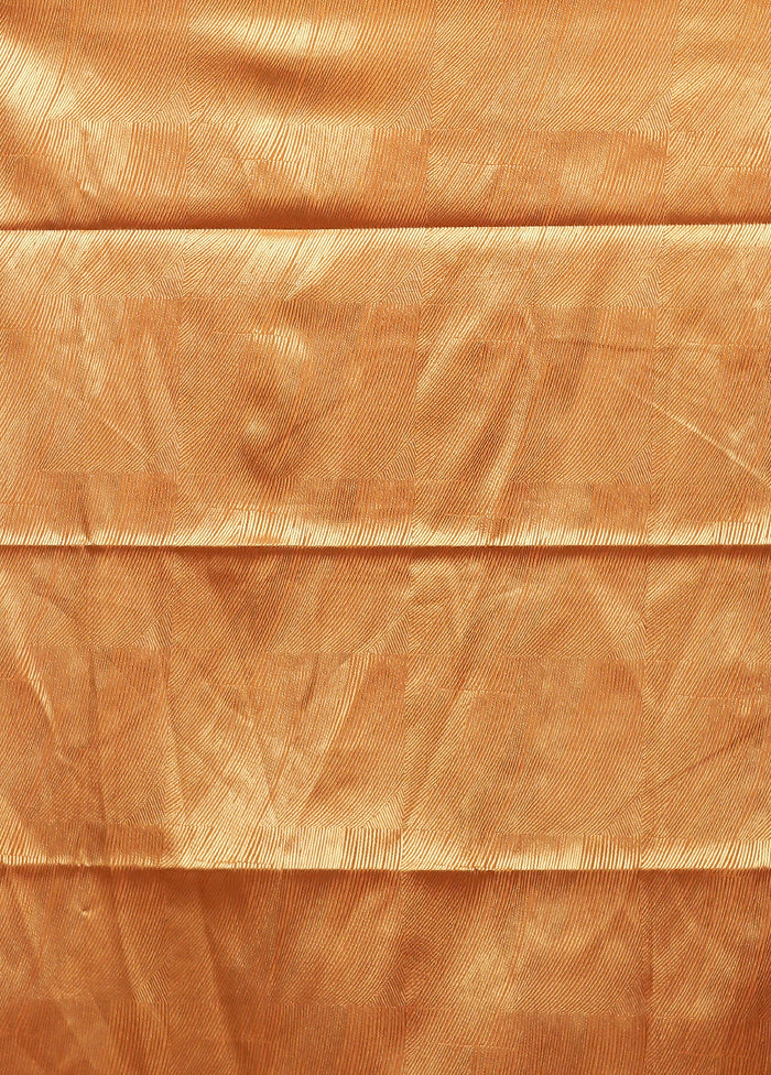 Yellow Dupion Silk Saree With Blouse Piece