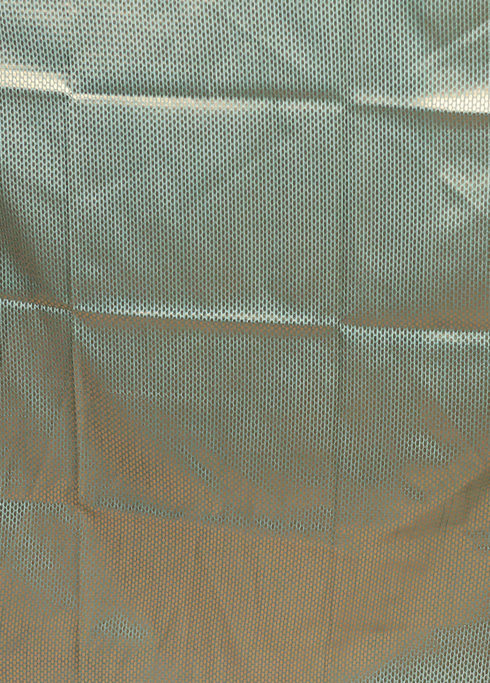 Blue Dupion Silk Saree With Blouse Piece