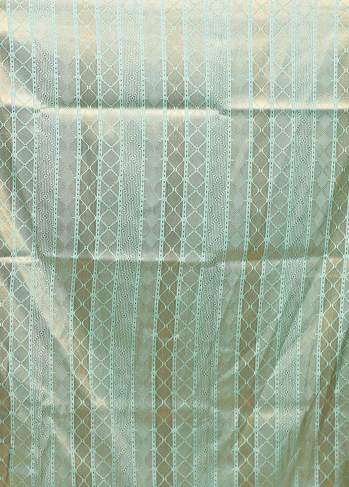 Green Dupion Silk Saree With Blouse Piece