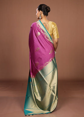 Purple Dupion Silk Saree With Blouse Piece