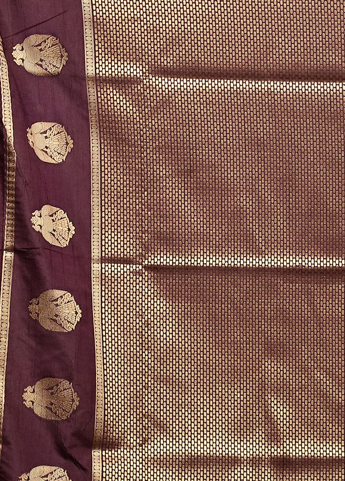 Blue Dupion Silk Saree With Blouse Piece