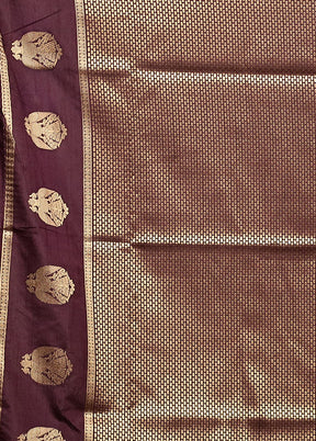 Blue Dupion Silk Saree With Blouse Piece