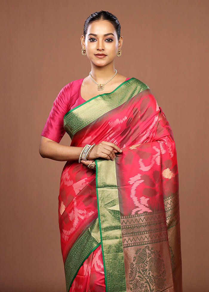 Green Dupion Silk Saree With Blouse Piece