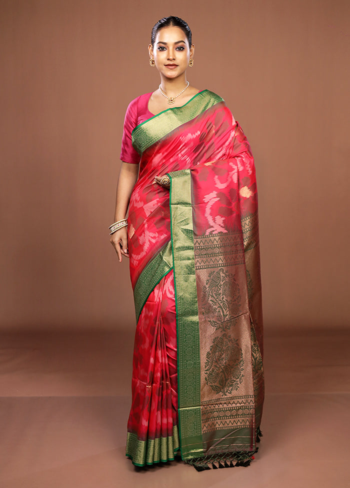 Green Dupion Silk Saree With Blouse Piece