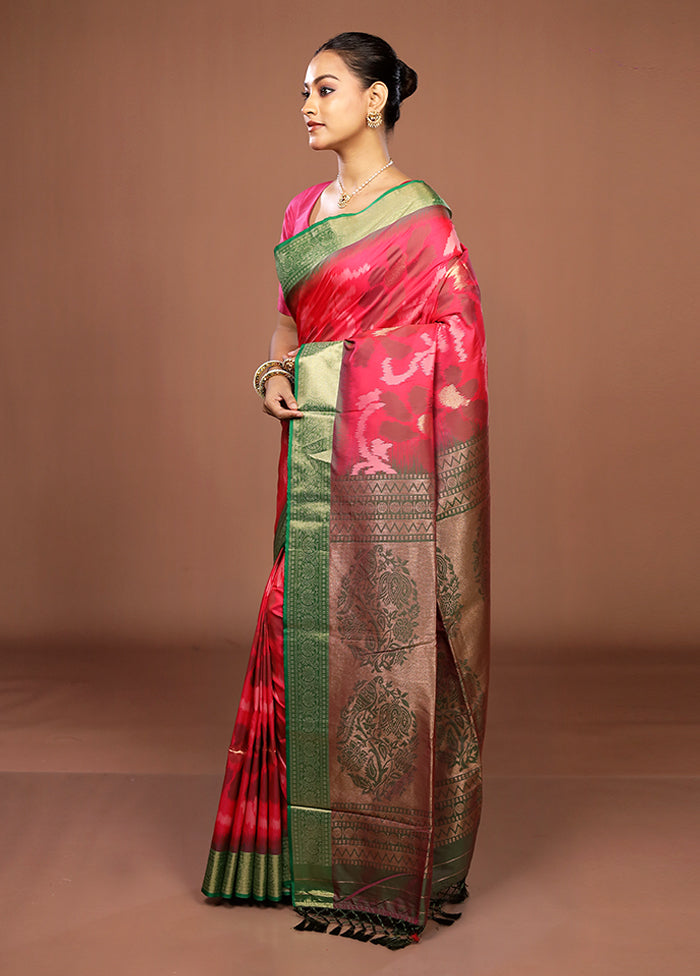 Green Dupion Silk Saree With Blouse Piece