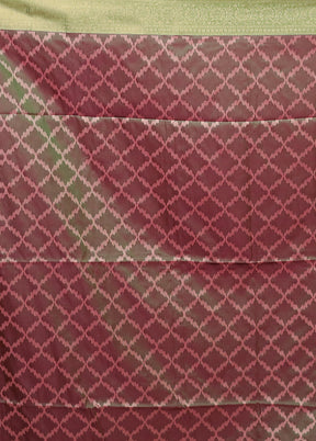 Green Dupion Silk Saree With Blouse Piece